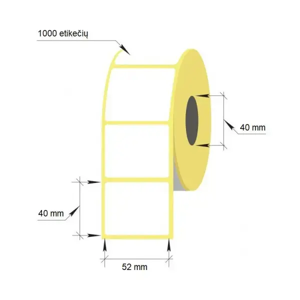 Adhesive thermal labels Vellum 52x40mm/ 40, 1000pcs.