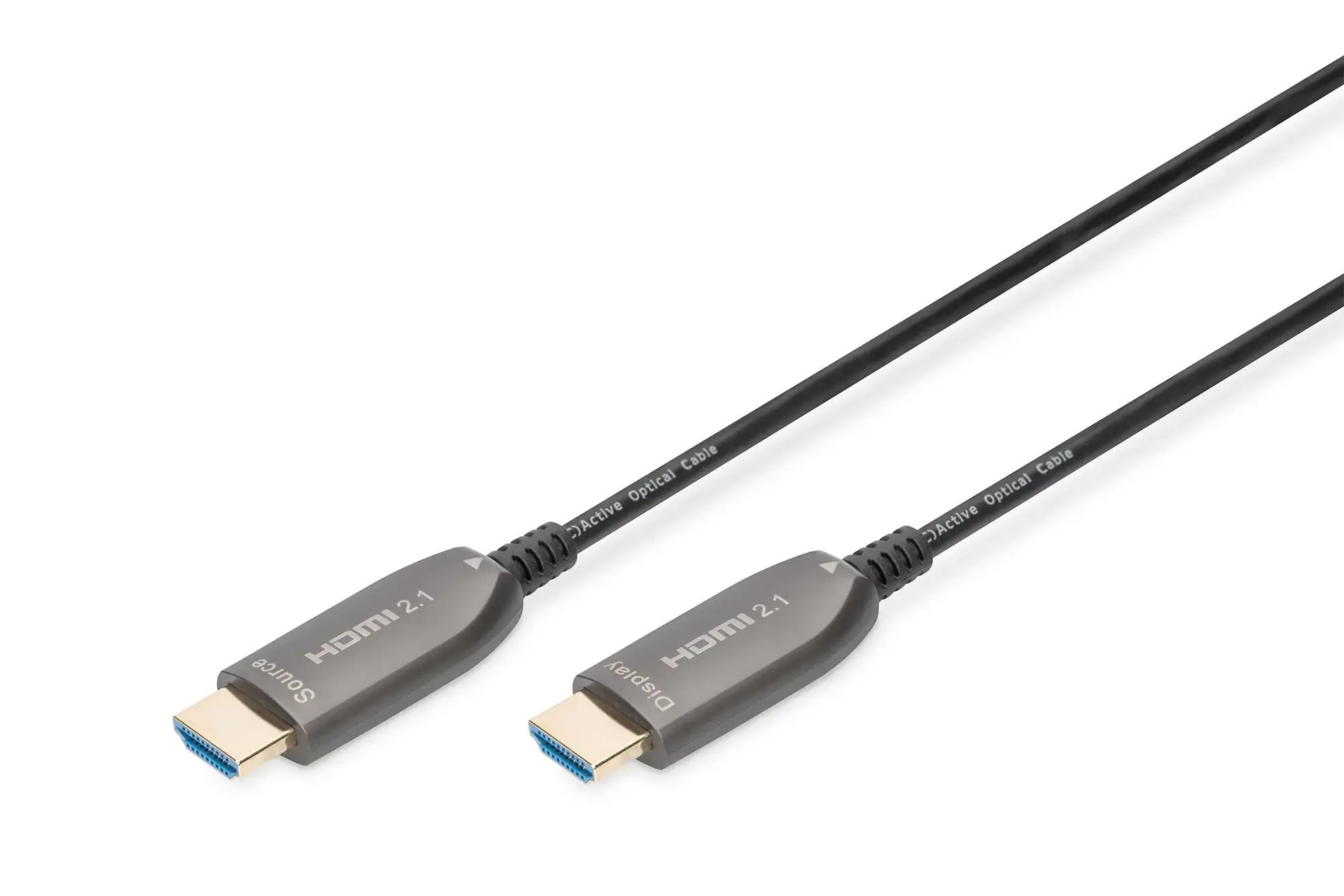 ASSMANN HDMI AOC hibridinio pluošto jungiamasis kabelis A tipo M/M 10 m UHD 8K60Hz CE aukso spalvos bl