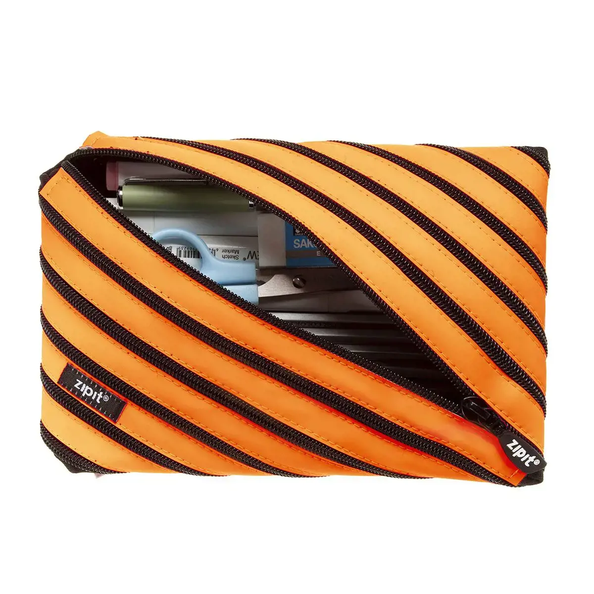 Penalas-pieštukinė ZIPIT Neon Jumbo Pouch, ZJN-2, oranžinės spalvos