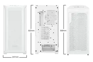 Būkite tylūs! Shadow Base 800 FX White, Midi Tower, Kompiuteris, Balta, ATX, EATX, micro ATX, Mini-ITX, Akrilonitrilo butadieno stirenas (ABS), Plienas, Grūdintas stiklas, Multi
