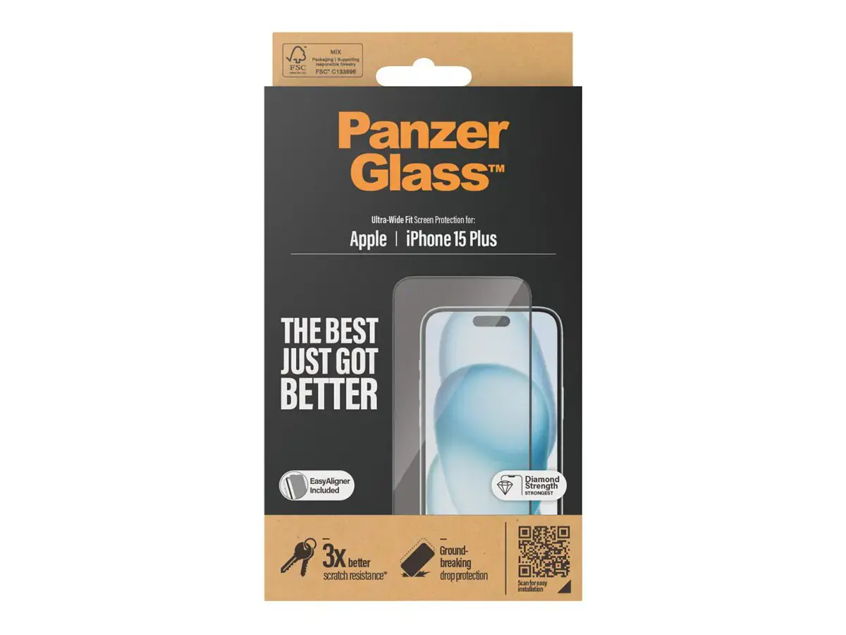 "PanzerGlass" ekrano apsauga "iPhone 2023" 6,7 | Ultra-Wide Fit w. EasyAligner