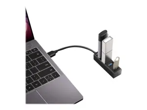 AXAGON HUE-M1A 4x USB3.2 Gen 1 MINI šakotuvas, metalinis, 20 cm USB-A laidas