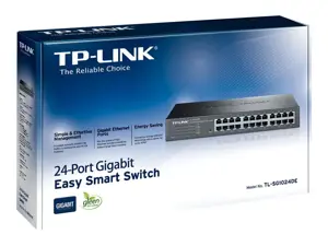 "TP-Link" 24 prievadų "Gigabit Easy Smart" komutatorius, valdomas, L2, Gigabit Ethernet (10/100/1000), montuojamas į stovą, 1U