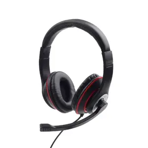 GEMBIRD MHS-03-BKRD Stereo ausinės su mikrofonu juodos spalvos su raudonu žiedu