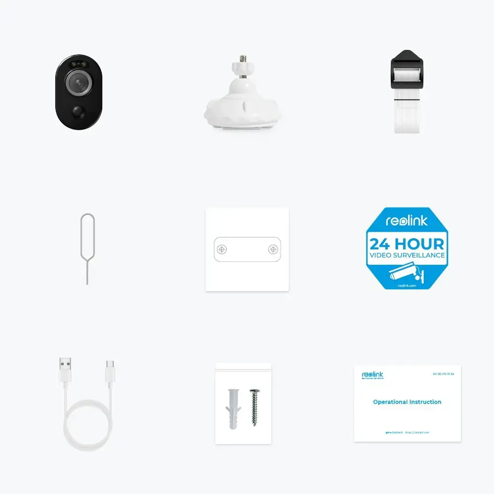 Reolink Argus Series B330 - 5MP Outdoor Battery Camera, Person/Vehicle Detection, Color Night Vision, 5/2.4 GHz Wi-Fi, IP security camera, Indoor & outdoor, Wireless, Amazon Alexa & Google Assistant, 230 lm, 6500 K