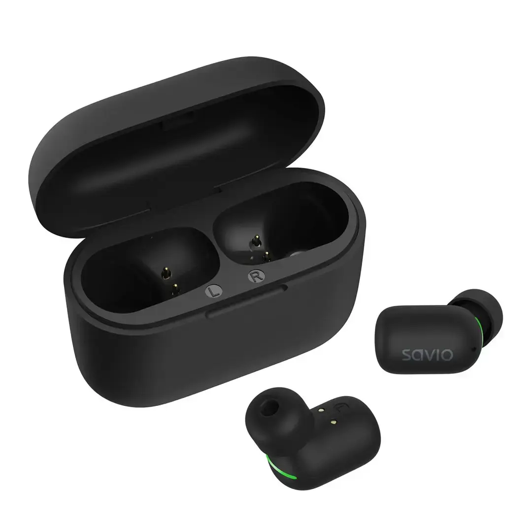 "Savio" TWS-09 IPX5 ausinės / ausinės Belaidės ausinės su "Bluetooth" juoda