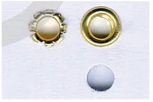 Kniedės Kangaro BEP-20, 4 mm, žalvarinės, 30 lapų, 250 vnt.