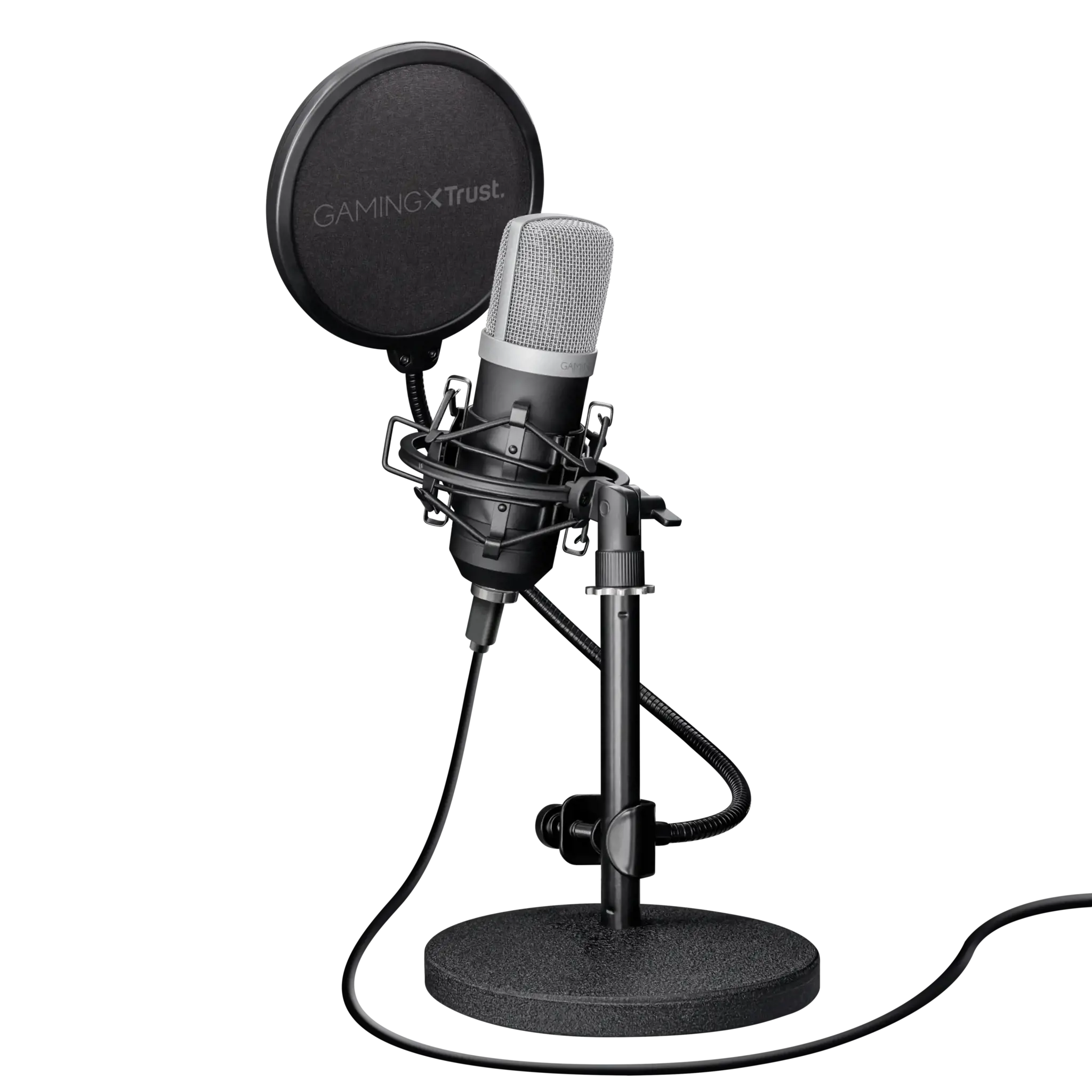 Trust 21753, Studijos mikrofonas, 20 - 20000 Hz, kardioidinis, laidinis, USB, juodas