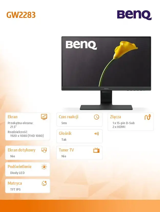 Monitorius BENQ TFT GW2283 22inch 16:9 Full HD