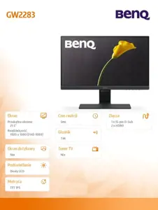 Monitorius BENQ TFT GW2283 22inch 16:9 Full HD