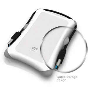 SILICONPOW SP020TBPHDA30S3W Išorinis kietasis diskas Silicon Power Armor A30 2.5 2TB USB 3.0, apsaugotas nuo smūgių, baltos spalvos