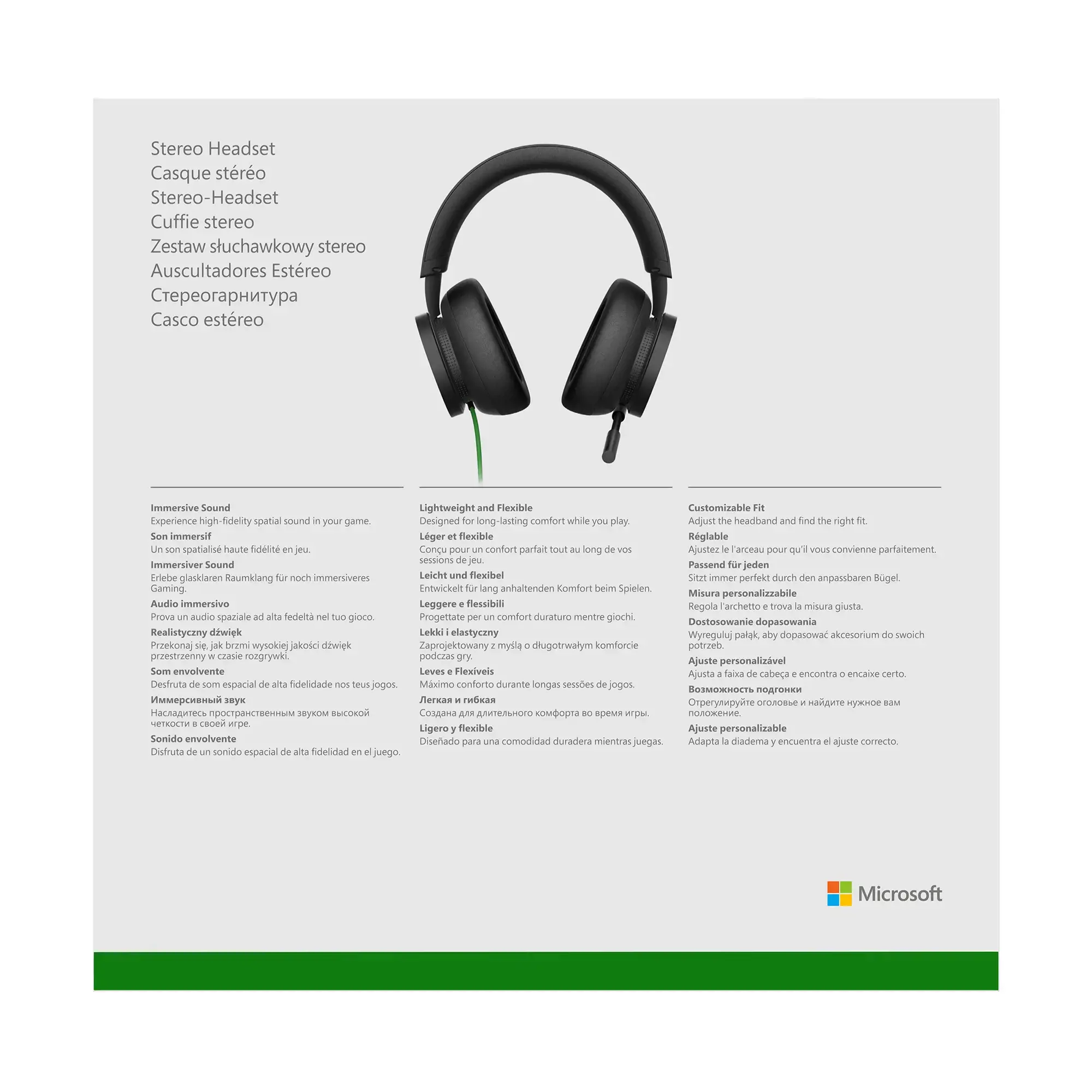 "Microsoft" "Xbox" stereo ausinės, laidinės, žaidimų, 740 g, ausinės, juodos