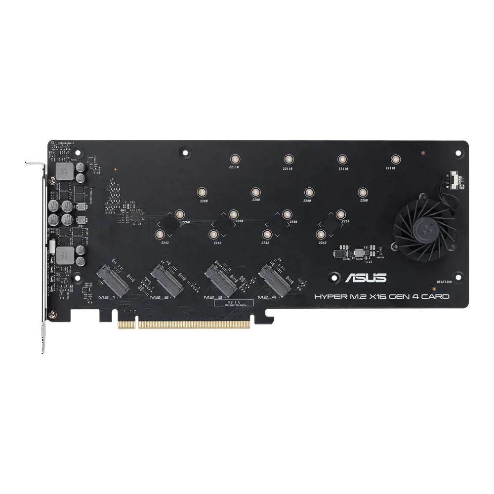 ASUS Hyper M.2 x16 Gen 4, PCIe, M.2, PCIe 4.0, sidabrinis, kompiuteris, aktyvus