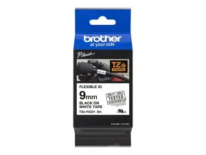 Brother laminuota juosta, juoda ant balto, TZe, juoda, terminis pernešimas, Brother, PT-2100VP, PT-2730, PT-7600, PT-2430PC, PT-2700, PT-9600, PT-9700PC, PT-9800PCN