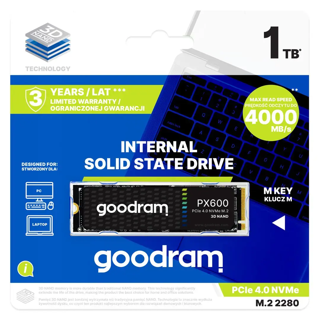 SSD diskas GOODRAM SSDPR-PX600-500-80 500 GB, M.2, PCI Express 4.0