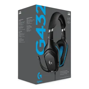 LOGITECH G432 laidinės 7.1 žaidimų ausinės - odinės - juodos/mėlynos spalvos - USB