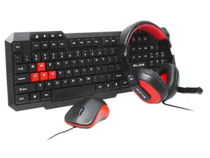BLOW 84-221 klaviatūra Į komplektą įtraukta pelė USB QWERTY Juoda, raudona