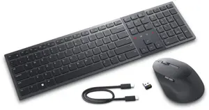 DELL KM900, Wireless, RF Wireless + Bluetooth, Scissor key switch, QWERTY, Graphite, Mouse included