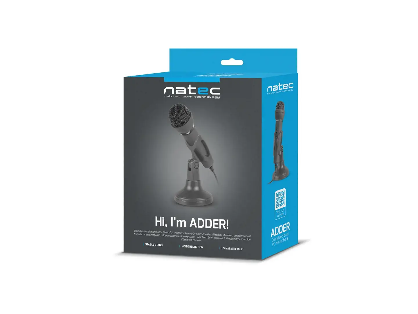 NATEC NMI-0776 "Natec" mikrofono pridėtinis juodos spalvos mini lizdas 3,5 mm mažo triukšmo, visur esantis mikrofonas