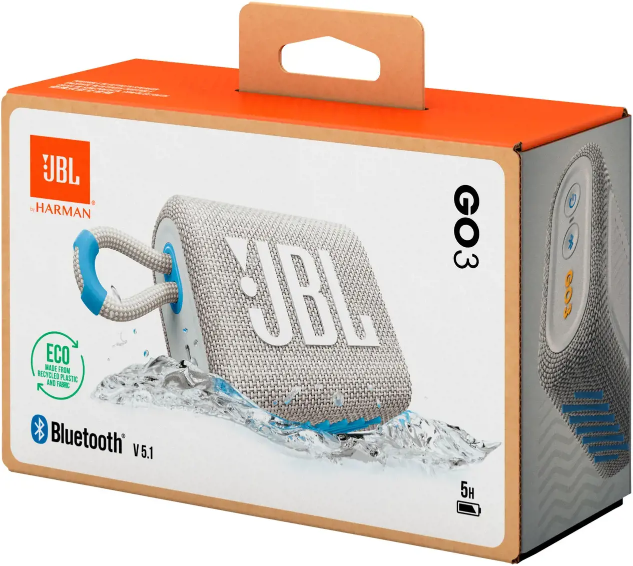 JBL belaidis garsiakalbis "Go 3 Eco", baltas