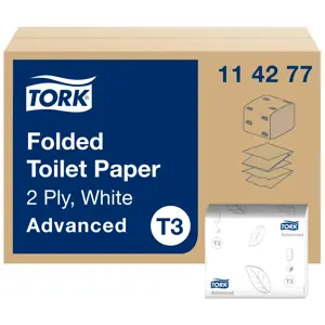 Tualetinis popierius TORK T3 Advanced, baltas, 2 sluoksniai, 252 lapeliai, 1 vnt., 114277