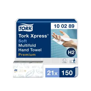 Rankų valymo servetėlės TORK PREMIUM SOFT,H2  100289, 150 serv., 2 sl.,150 serv., 21.2 x 25.5 cm, b…