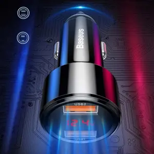 Baseus Magic Series Įkroviklis su skaitmeniniu ekranu 2x USB QC3.0 45W 6A juoda (CCMLC20A-01)