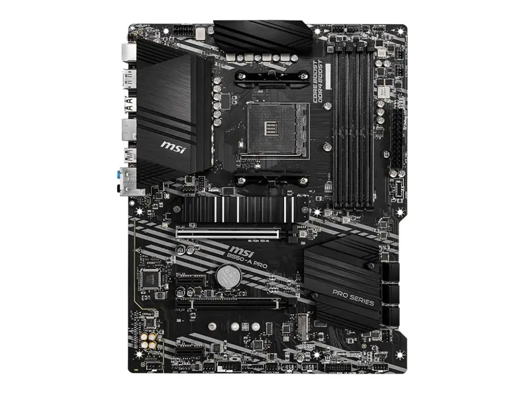 MSI B550-A PRO, AMD, "Socket AM4", 3 kartos "AMD Ryzen™ 3", 3 kartos "AMD Ryzen 5", 3 kartos "AMD Ryzen™ 7", 3 kartos..., DDR4-SDRAM, 128 GB, DIMM