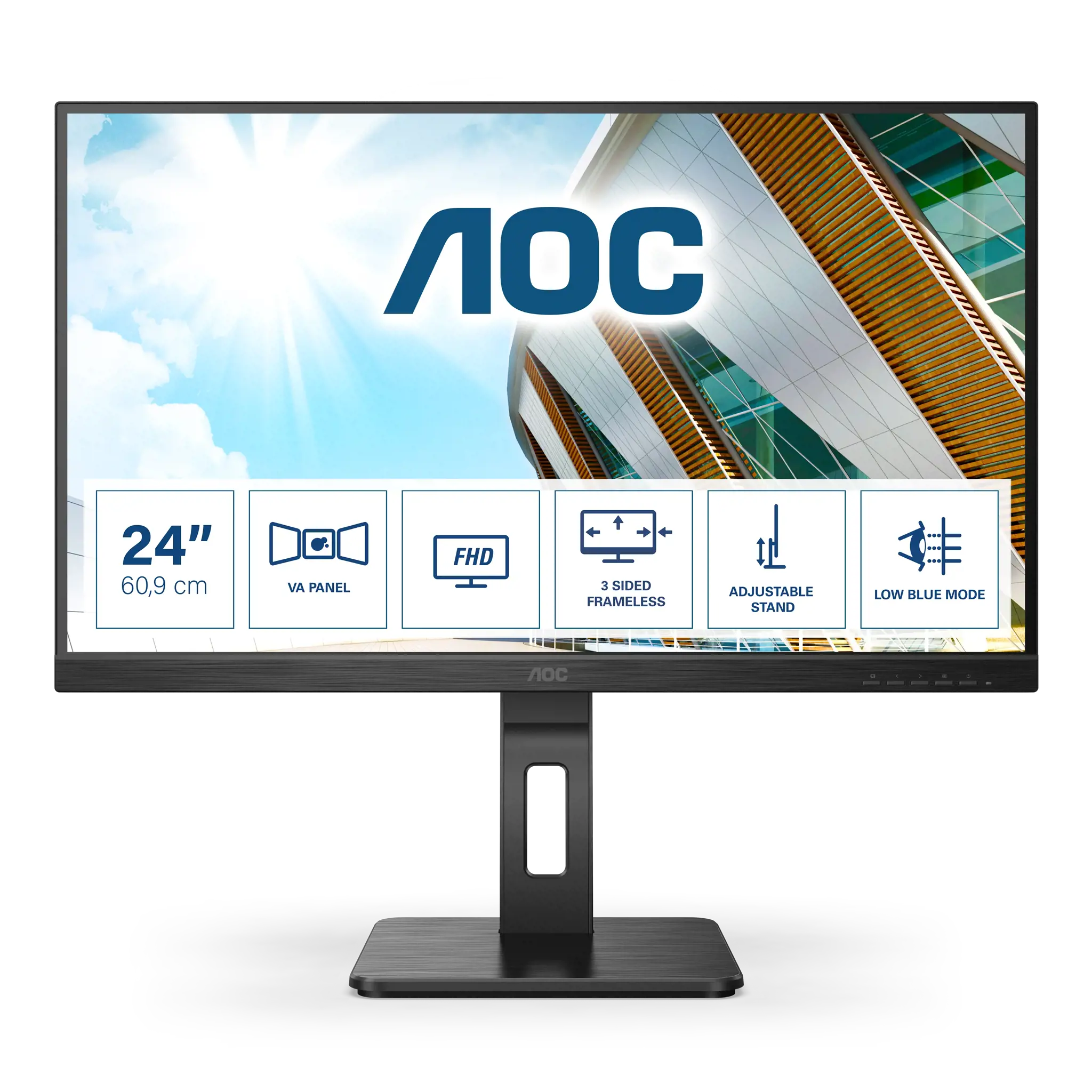 Monitorius AOC 24P2QM 23.8inch Monitor VGA DVI HDMI DP USB