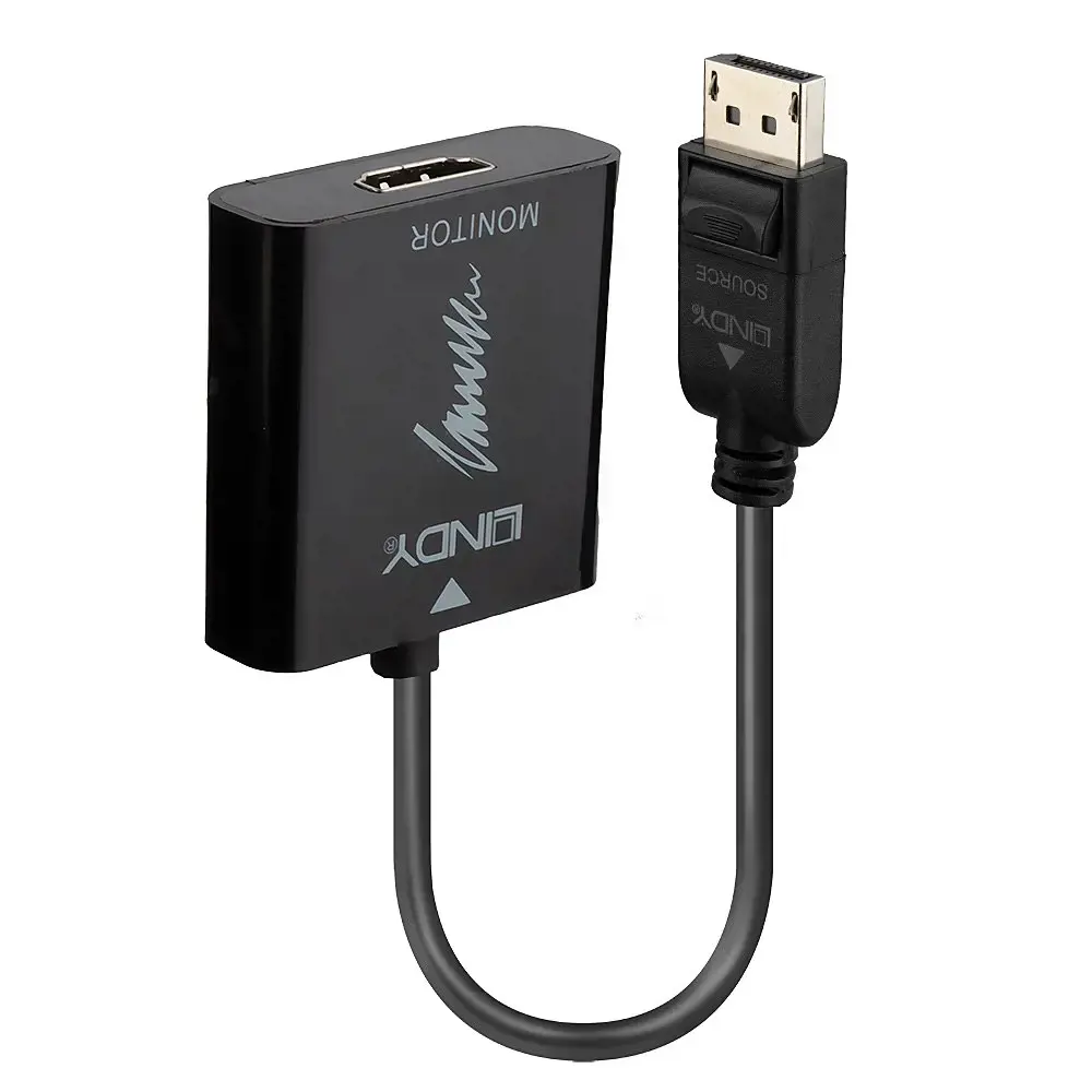"Lindy" DisplayPort 1.2 - HDMI 2.0 18G aktyvusis keitiklis, 1,5 m, DisplayPort, HDMI A tipo (standartinis), vyriškas, moteriškas, tiesus