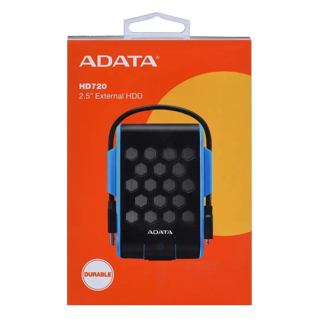 "ADATA DashDrive AHD720-2TU3-CBL" išorinis kietasis diskas (2 TB; 2,5"; USB 3.0; 5400 aps./min; mėlyna spalva)