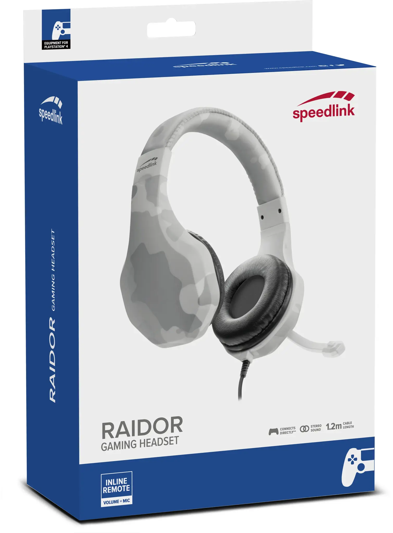 "Speedlink" ausinės "Raidor PS4", baltos (SL-450303-WE)