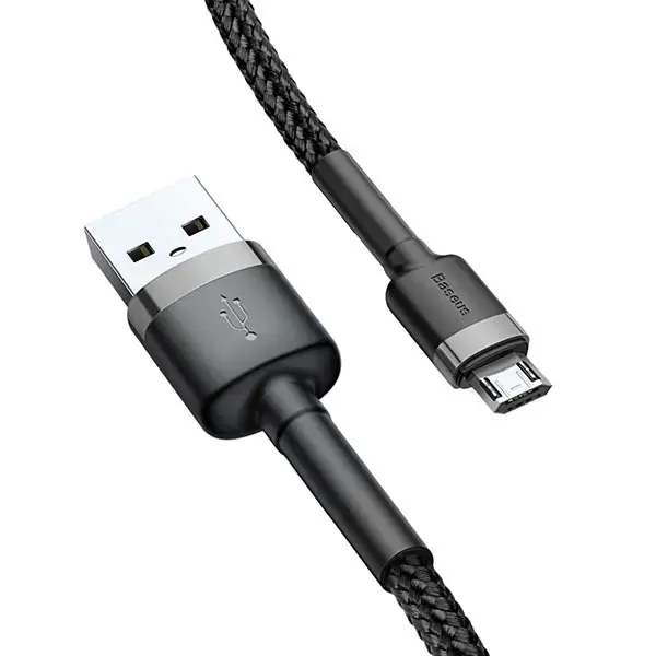 Baseus Cafule Cable Durable Nylon Braided Wire USB | micro USB QC3.0 2.4A 1M black-grey (CAMKLF-BG1)