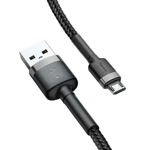 Baseus Cafule Cable Durable Nylon Braided Wire USB | micro USB QC3.0 2.4A 1M black-grey (CAMKLF-BG1)