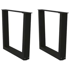 Kavos staliuko kojelės, V formos, 2 vnt., juodos, 60x(42-43,3) cm, plienas