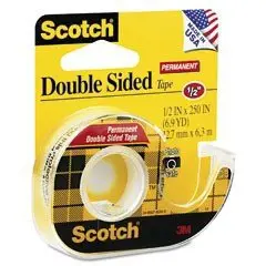Lipni juostelė Scotch, 12mmx6,3m, dvipusė, skaidri, su laikikliu
