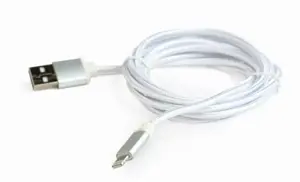 Gembird cotton braided USB Lightning 1.8m Silver
