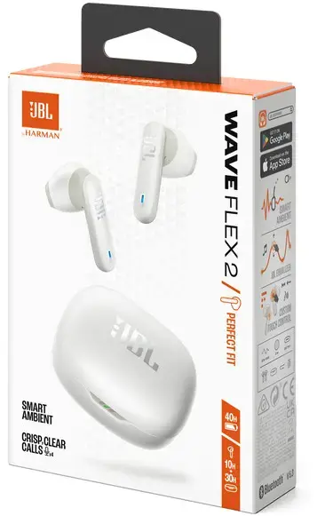 JBL wireless earbuds Wave Flex 2, white