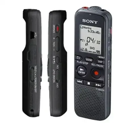 "Sony ICD-PX470", 159 h, linijinė impulsinė kodinė moduliacija (LPCM), LPCM, MP3, WMA, 50 - 20000 Hz, 48 - 192 Kbit/s, 4096 MB
