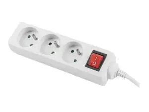 LANBERG PS1-03E-0300-W Lanberg 3M baltos spalvos LANTERGE CURVE 3X 230V PL su grandinės pertraukikliu, pilnas varis