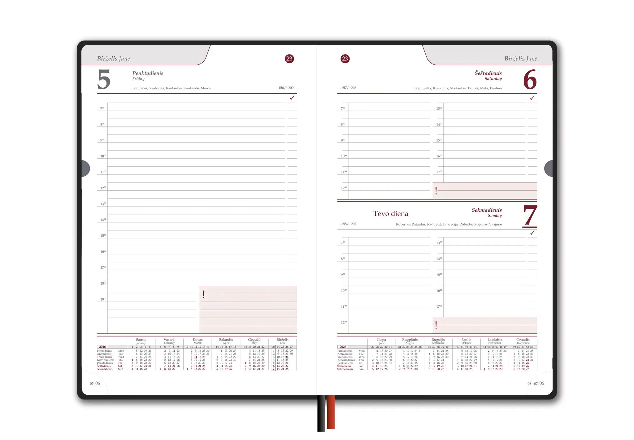 Kalendorius PREMIER PLUS 2026, PU, A5, turkio LT