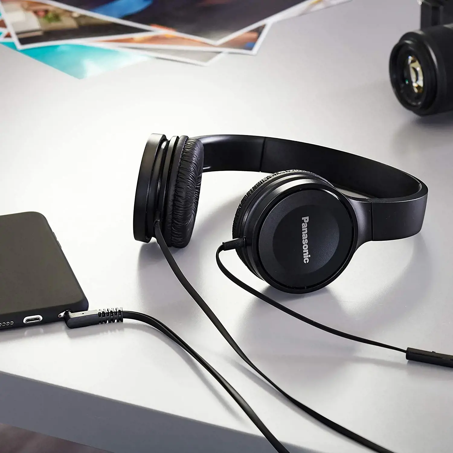 "Panasonic" RP-HF100ME ausinės su mikrofonu, juodos spalvos