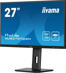 iiyama ProLite XUB2797QSN-B2 Monitorius 27'' IPS, UHD 2560x1440, 1 ms, 300 cd/m2, 100 Hz, Juoda