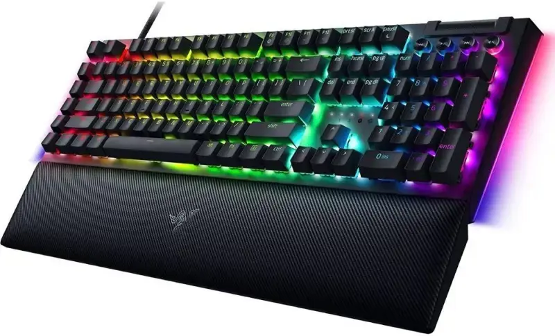 "Razer BlackWidow V4" mechaninė žaidimų klaviatūra, žalias jungiklis, JAV išdėstymas, laidinė, juoda