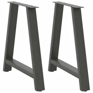 Valgomojo stalo kojos, 2 vnt., antracito spalvos, 80x(72-73) cm, plienas, A formos