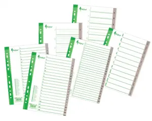 Skiriamieji lapai Forpus, A4, A-Z raidės, plastikiniai