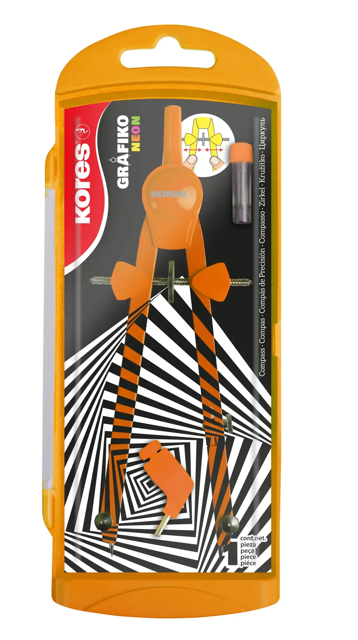 Skriestuvas KORES Grafiko Neon, su grafito dėžute