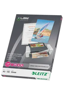 Leitz iLAM UDT, Transparent, EVA (Ethylene Vinyl Acetate), Polyethylene terephthalate (PET), Glossy…