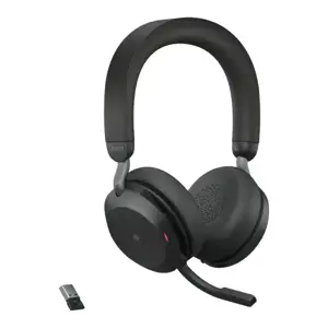 "Jabra Evolve2 75" - USB-A MS Teams su staliniu stovu - juoda, laidinė ir belaidė, 197 g