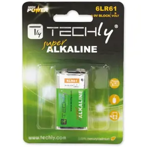 Techly Blister 1 High Power Battery Alkaline 6LR61 9V IBT-KAL-LR61T, Single-use battery, 9V, Alkali…